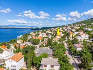 an aerial view of a small town next to the water at Apartments Vanessa in Dramalj