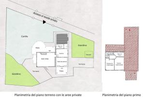 un diagrama esquemático de un plan planeado para la sinagoga prevista en La Tancherina, en Meleto