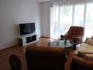 TV a/nebo společenská místnost v ubytování Ferienwohnung "Andre und Mariana" in Täsch, Wallis, Schweiz