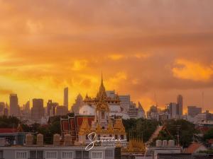 Nespecifikovaný výhled na destinaci Bangkok nebo výhled na město při pohledu z hotelu