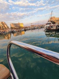 a view of a marina with boats in the water at Red Sea Yachts in Eilat