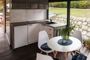 Kuchyň nebo kuchyňský kout v ubytování Rezidence Malše - Unikátní apartmány na vodě