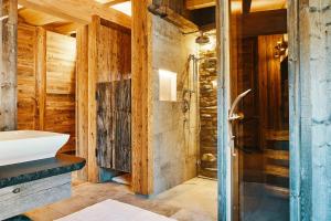 Kúpeľňa v ubytovaní Chalet Zugspitztraum + 23 fotografií