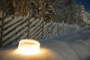 Lapin Lumilomat durante l'inverno