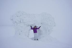 Lapin Lumilomat durante l'inverno