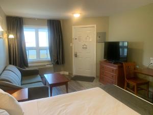 TV a/nebo společenská místnost v ubytování Hotel and Suites Les Laurentides