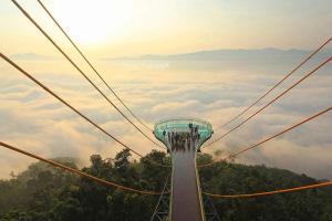 a ride in a roller coaster in the sky at Betong Merlin Hotel in Betong