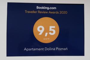 Certyfikat, podpis lub inny dokument wystawiony w obiekcie Apartament Dolina Poznań