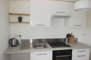 una cucina con lavello e fornello di Maison de bourg avec beaucoup de charme a Nuillé-sur-Vicoin Altre 3 foto