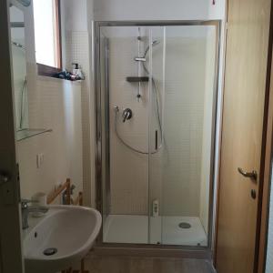 a bathroom with a shower and a sink at La Persiana2 in Ancona
