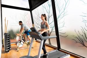 Fitness centrum a/nebo fitness zařízení v ubytování Hotel bh Parque 93