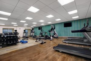 a gym with exercise bikes and tread machines at Holiday Inn Express & Suites - Milwaukee - Brookfield, an IHG Hotel in Brookfield