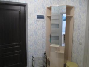 a room with a closet with a mirror and a door at проспект Правды 41-е in Kyiv