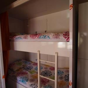 a bunk bed room with two bunk beds in it at Deeps Hostel Eskişehir in Eskisehir