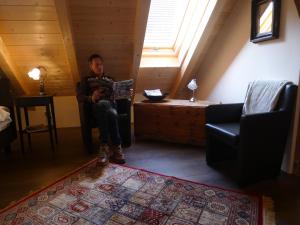 Posezení v ubytování Heuholzmühle Privatzimmer