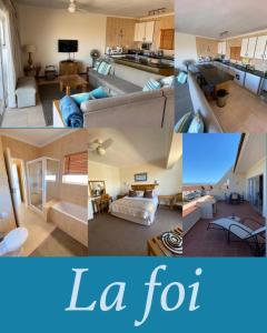 a collage of photos of a living room and a la for at la foi in Velddrif