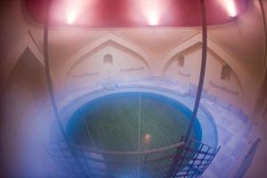 an overhead view of a building with a blue pool at Casa Verde in Lagadas