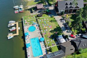 an aerial view of a park with a swimming pool at Slanický Dvor in Námestovo