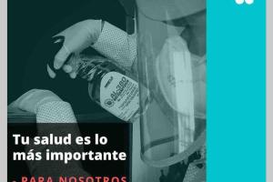a poster of a person holding a plastic bottle at Luna de Jade Apartment in Palenque