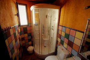 ein Bad mit einer Dusche und einem WC in der Unterkunft jade in Ubrique