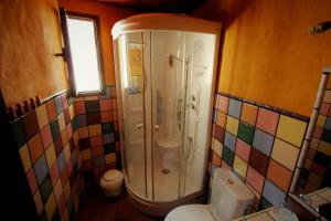 a bathroom with a shower and a toilet at jade in Ubrique