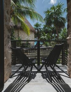 Balkón nebo terasa v ubytování NEST Tulum