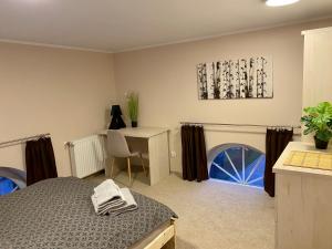 Posteľ alebo postele v izbe v ubytovaní Apartamenty W Brzozowym Gaju