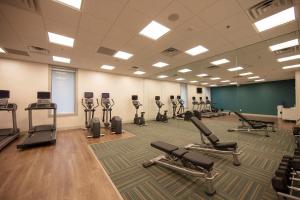 a gym with several treadmills and exercise bikes at Holiday Inn Express Athens - University Area, an IHG Hotel in Athens