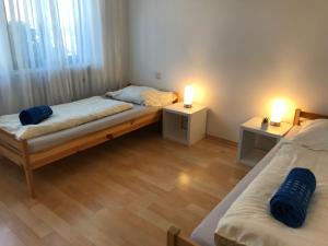 Cama ou camas em um quarto em Gästehaus Steinmann Apartment 2 Zimmer