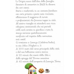 una carta de una casa para un niño en Le Origini Rooms&Suite, en Cosenza