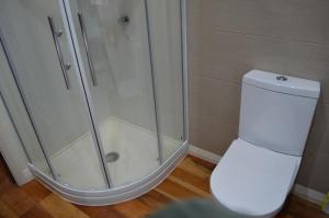 マスタートンにあるVilla 185- Central Mastertonのバスルーム(シャワー、白いトイレ付)