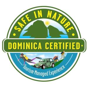 a logo for a camp in nature commedia certified at Citrus Creek Plantation in La Plaine