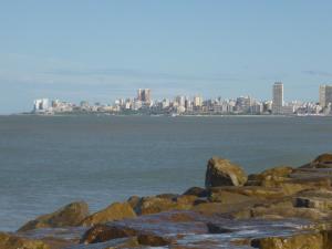 Blick auf die Stadt von der Küste in der Unterkunft DEPTOS VIP en EDIFICIO FRENTE AL MAR-ZONA CONSTITUCION in Mar del Plata