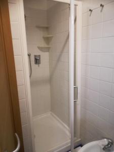 a bathroom with a shower with a toilet and a sink at Casa Pianta in Cavallino-Treporti