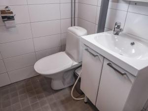 ルカにあるHoliday Home Kuusela by Interhomeのバスルーム(白いトイレ、シンク付)