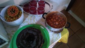 Comida no chalé ou em algum lugar perto