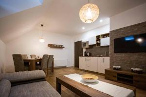 Kuchyň nebo kuchyňský kout v ubytování apartmány U Solišů