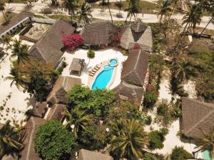 an aerial view of a resort with a swimming pool at Sea View Lodge Boutique Hotel in Jambiani