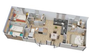 a rendering of a floor plan of a apartment at PP-Camping Wallersee in Seekirchen am Wallersee