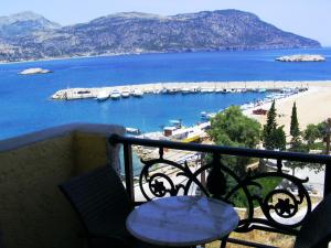 a view from a balcony overlooking the ocean at Atlantis Hotel in Karpathos