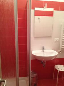 bagno con lavandino e doccia di 74 Crescenzio House a Roma