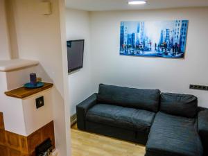 salon z kanapą i telewizorem w obiekcie Apartment Dachsteingasse by Interhome w Schladming