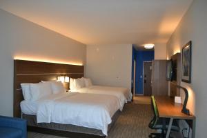 a hotel room with a large bed and a desk at Holiday Inn Express Tallahassee-University Central by IHG in Tallahassee
