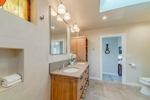 a bathroom with a sink and a mirror at Seagull's Bluff in Trinidad +35 photos