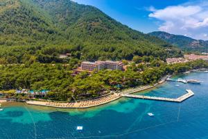 an aerial view of a resort on a body of water at Grand Yazıcı Club Marmaris Palace in Marmaris