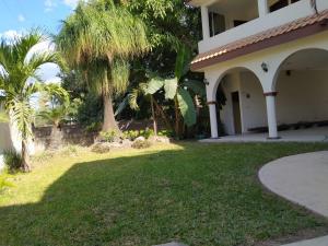 una casa con un patio con palmeras y una acera en Portal de José, en Ciudad Valles