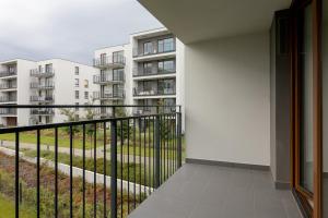 Balkón alebo terasa v ubytovaní Royal Wilanów Stylish Apartment
