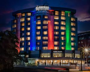 a hotel with the colors of the rainbow at Tanoa Plaza Hotel in Suva