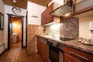 una cucina con lavandino e piano cottura di Apartment HERZALE - Nassfeld a Hermagor