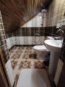 a bathroom with a toilet and a sink at Duran Aga Konagi in Şahinbey